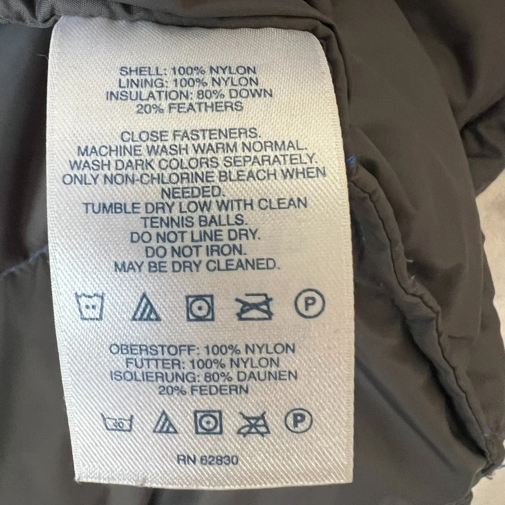 Lands' End Down Puffer Vest Blue Men's Small 34 36 Snap Front Outdoor‎ Winter